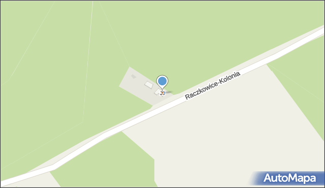 Raczkowice-Kolonia, Raczkowice-Kolonia, 20, mapa Raczkowice-Kolonia