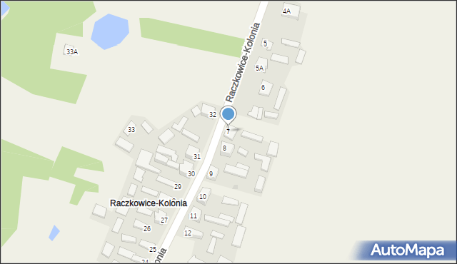 Raczkowice-Kolonia, Raczkowice-Kolonia, 7, mapa Raczkowice-Kolonia