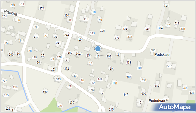 Rączna, Rączna, 13, mapa Rączna