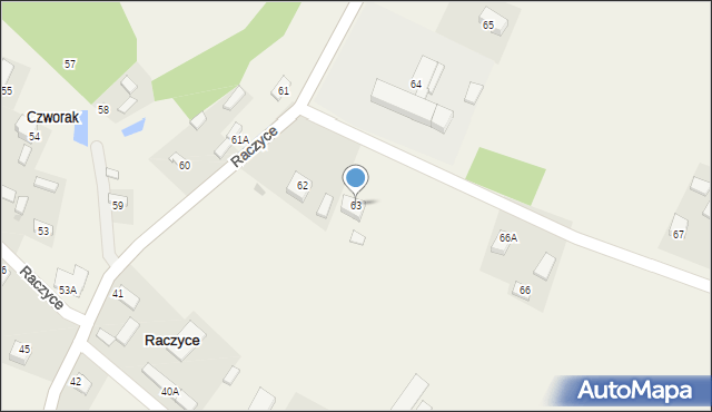 Raczyce, Raczyce, 63, mapa Raczyce