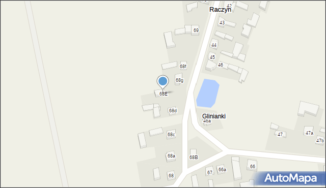 Raczyn, Raczyn, 68E, mapa Raczyn