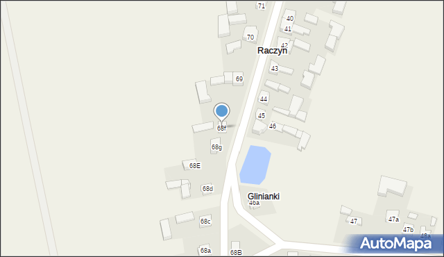 Raczyn, Raczyn, 68f, mapa Raczyn