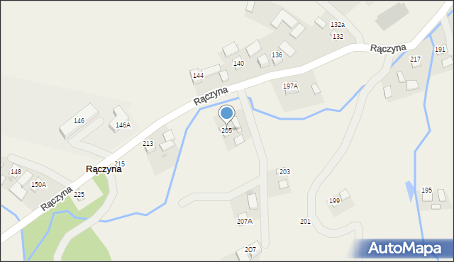 Rączyna, Rączyna, 205, mapa Rączyna