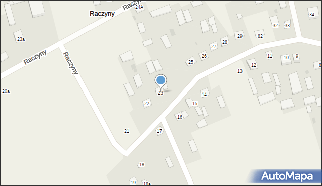 Raczyny, Raczyny, 23, mapa Raczyny