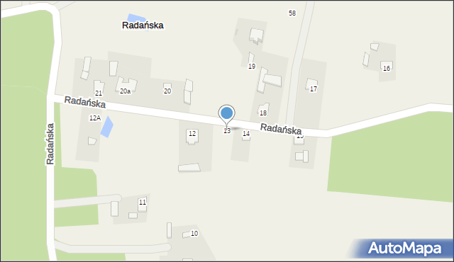 Radańska, Radańska, 13, mapa Radańska