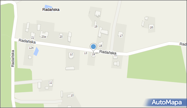 Radańska, Radańska, 14, mapa Radańska