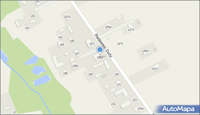 Radawiec Duży, Radawiec Duży, 188a, mapa Radawiec Duży
