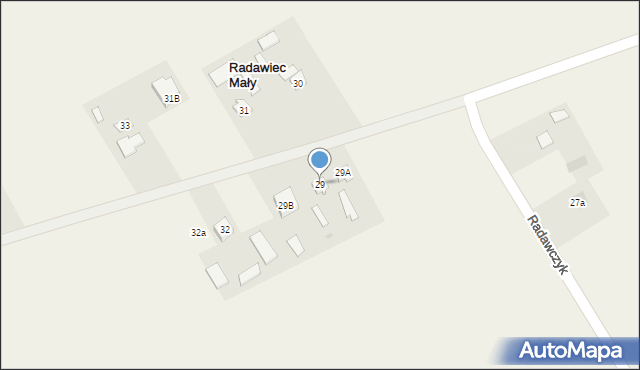 Radawiec Mały, Radawiec Mały, 29, mapa Radawiec Mały