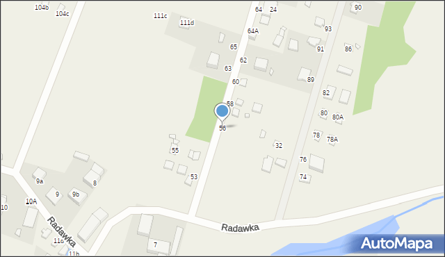 Radawka, Radawka, 56, mapa Radawka