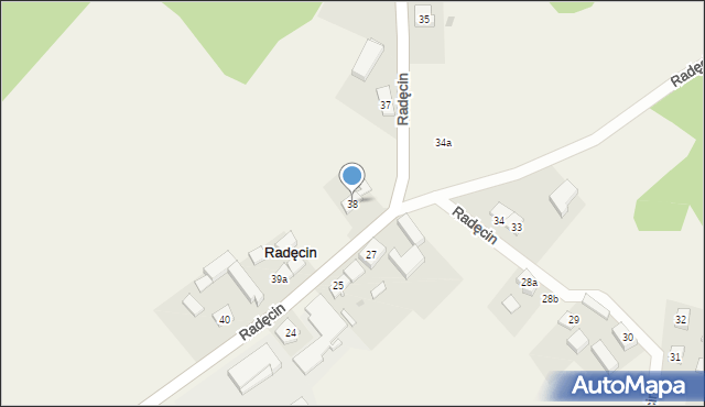 Radęcin, Radęcin, 38, mapa Radęcin