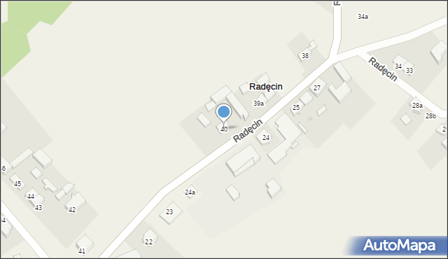 Radęcin, Radęcin, 40, mapa Radęcin