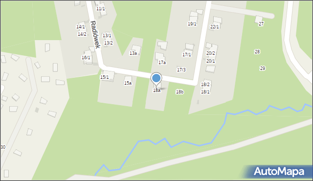 Radiówek, Radiówek, 18a, mapa Radiówek