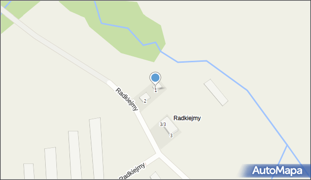 Radkiejmy, Radkiejmy, 1, mapa Radkiejmy