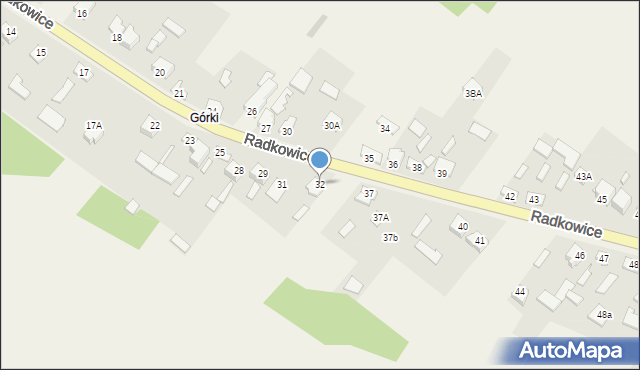 Radkowice, Radkowice, 32, mapa Radkowice