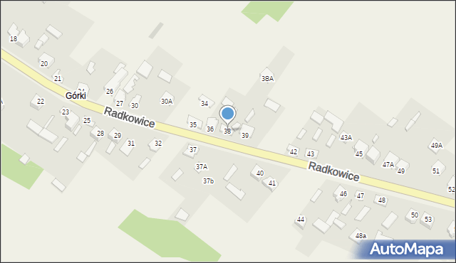 Radkowice, Radkowice, 38, mapa Radkowice