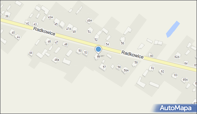 Radkowice, Radkowice, 55, mapa Radkowice