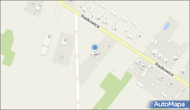 Radkowice, Radkowice, 5A, mapa Radkowice