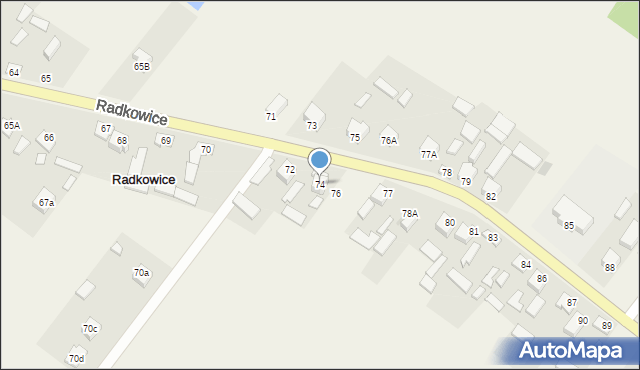 Radkowice, Radkowice, 74, mapa Radkowice