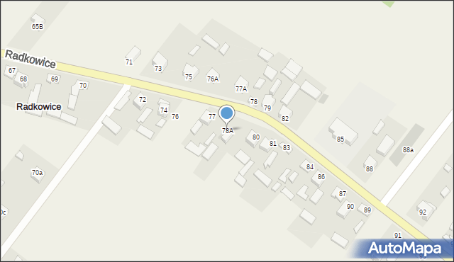 Radkowice, Radkowice, 78A, mapa Radkowice