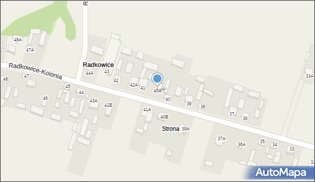 Radkowice, Radkowice, 40A, mapa Radkowice