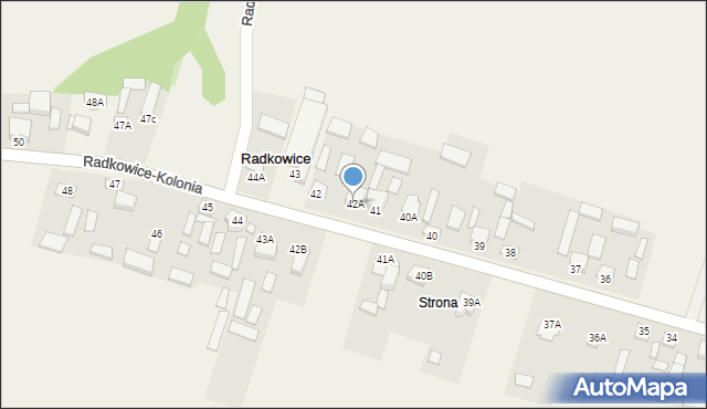 Radkowice, Radkowice, 42A, mapa Radkowice