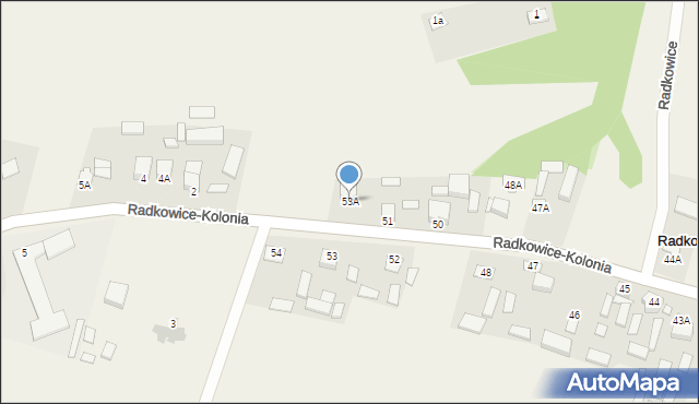 Radkowice, Radkowice, 53A, mapa Radkowice