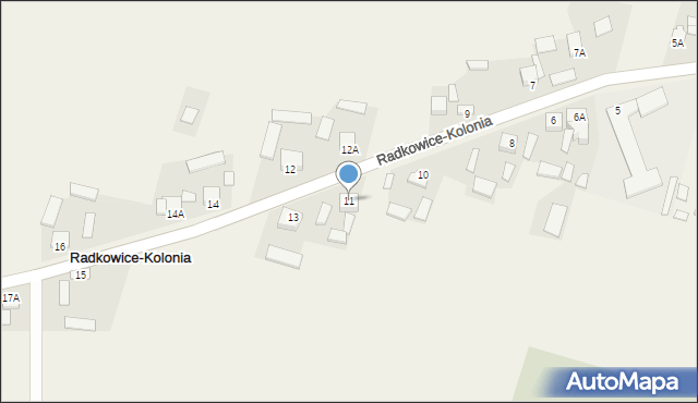 Radkowice-Kolonia, Radkowice-Kolonia, 11, mapa Radkowice-Kolonia