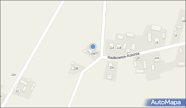 Radkowice-Kolonia, Radkowice-Kolonia, 23A, mapa Radkowice-Kolonia