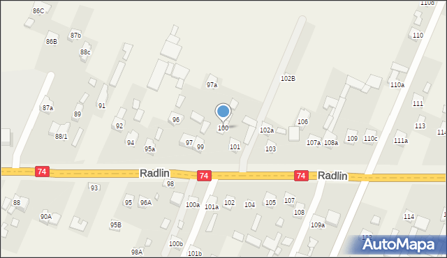 Radlin, Radlin, 100, mapa Radlin