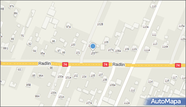 Radlin, Radlin, 103, mapa Radlin