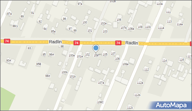 Radlin, Radlin, 104, mapa Radlin