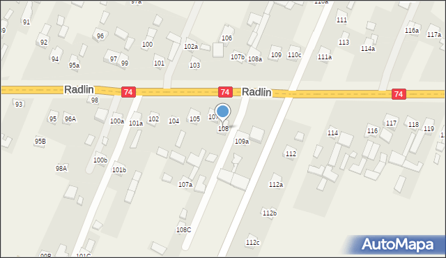 Radlin, Radlin, 108, mapa Radlin