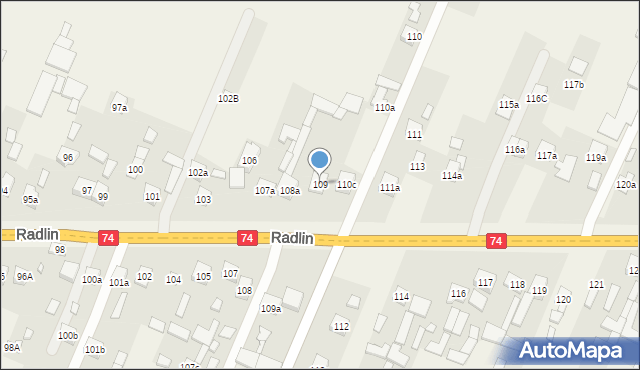 Radlin, Radlin, 109, mapa Radlin