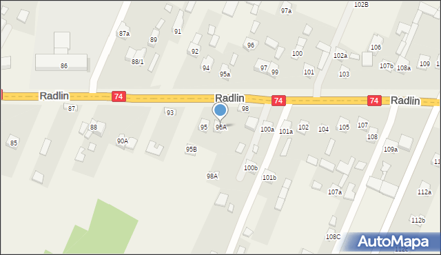 Radlin, Radlin, 96A, mapa Radlin