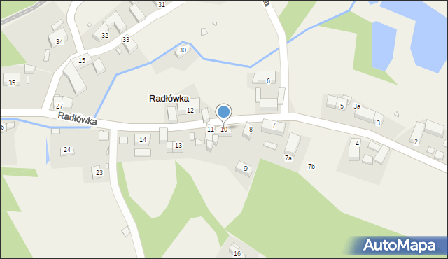 Radłówka, Radłówka, 10, mapa Radłówka