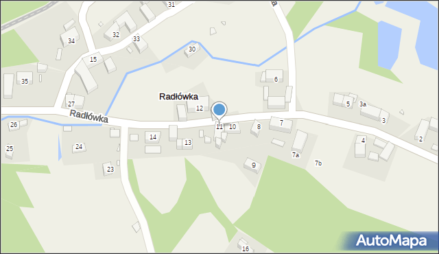 Radłówka, Radłówka, 11, mapa Radłówka