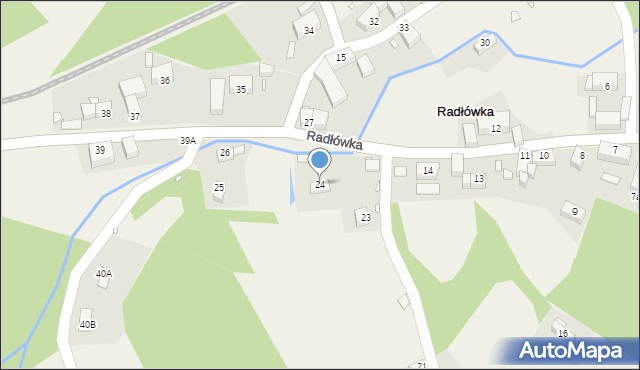 Radłówka, Radłówka, 24, mapa Radłówka