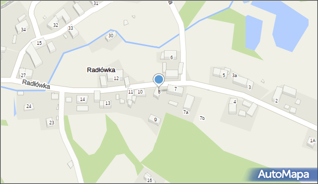 Radłówka, Radłówka, 8, mapa Radłówka