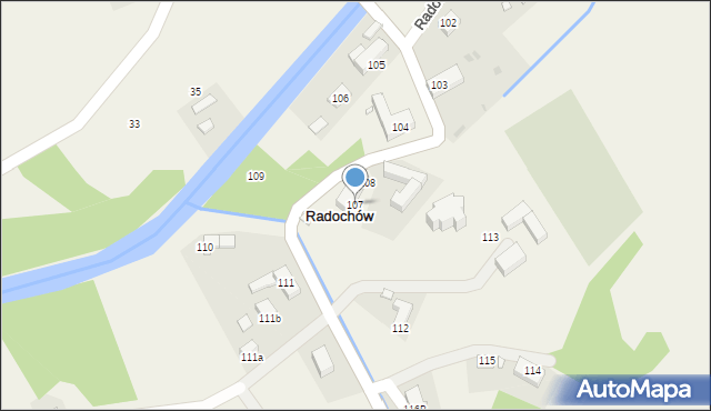 Radochów, Radochów, 107, mapa Radochów