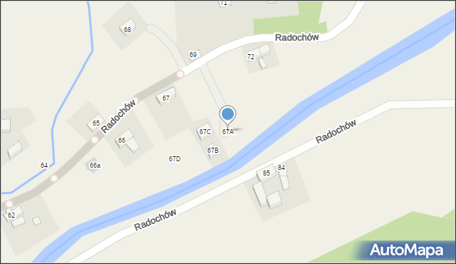 Radochów, Radochów, 67A, mapa Radochów