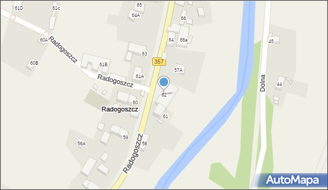 Radogoszcz, Radogoszcz, 62, mapa Radogoszcz