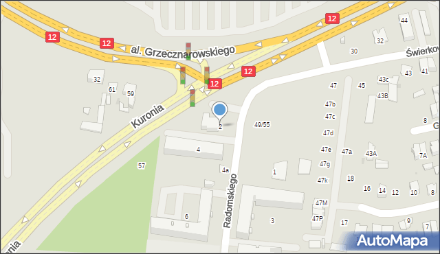 Radom, Radomskiego Jerzego, 2, mapa Radomia