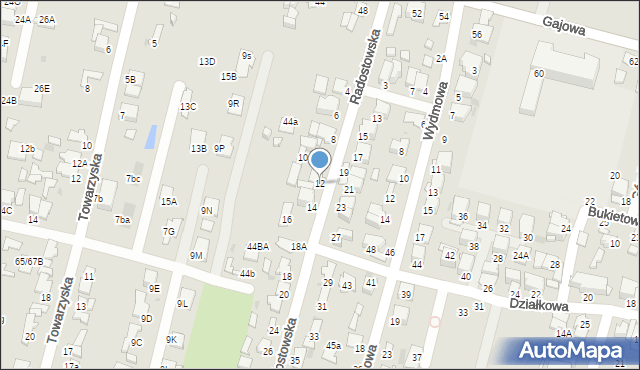 Radom, Radostowska, 12, mapa Radomia