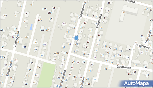 Radom, Radostowska, 23, mapa Radomia