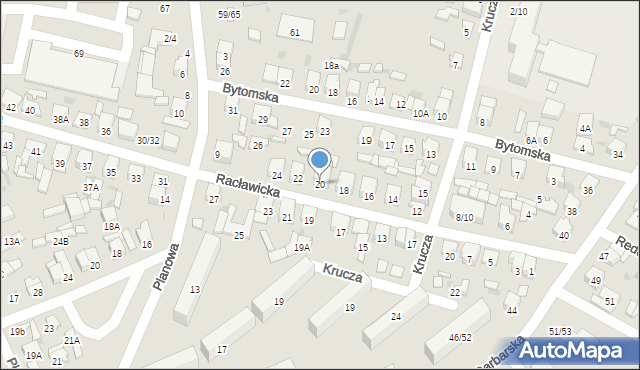 Radom, Racławicka, 20, mapa Radomia