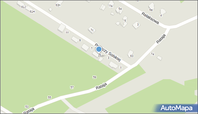 Radom, Rataja Macieja, 61b, mapa Radomia