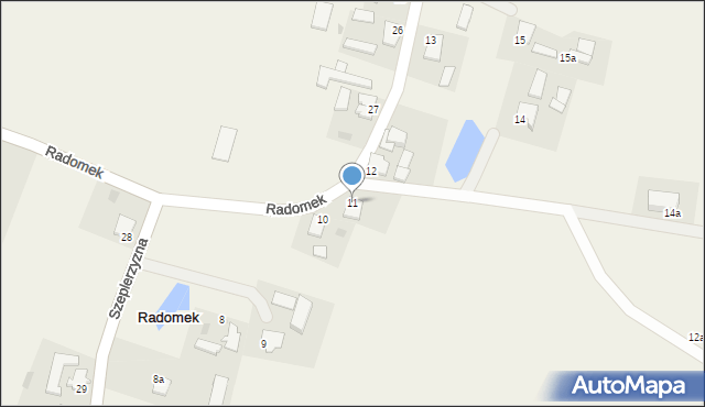 Radomek, Radomek, 11, mapa Radomek