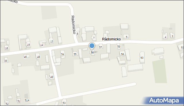 Radomicko, Radomicko, 56, mapa Radomicko