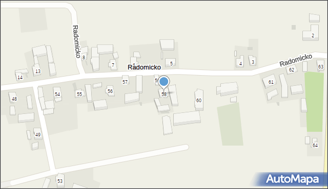 Radomicko, Radomicko, 58, mapa Radomicko