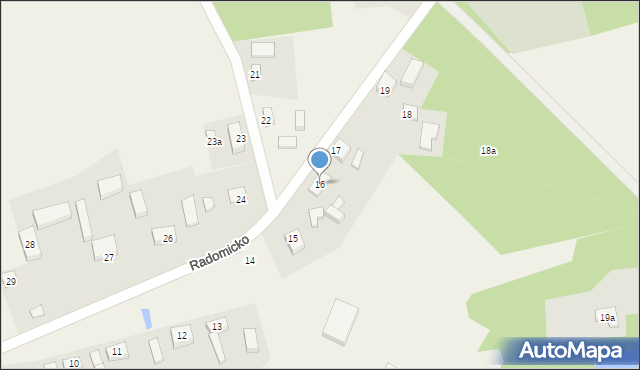 Radomicko, Radomicko, 16, mapa Radomicko